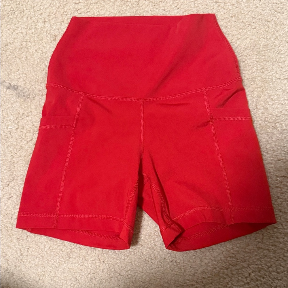 90 Degree By Reflex High-Waisted Scarlet Shorts